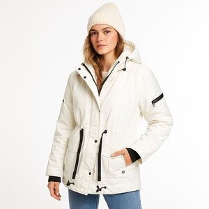 Blanc Noir White Faux-Fur Lined Utility Jacket – Size Large